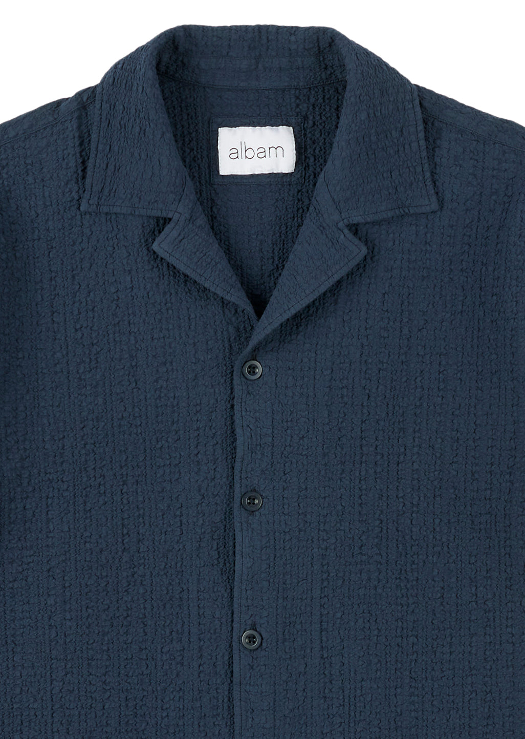 Seersucker Fenton Shirt in Dark Navy