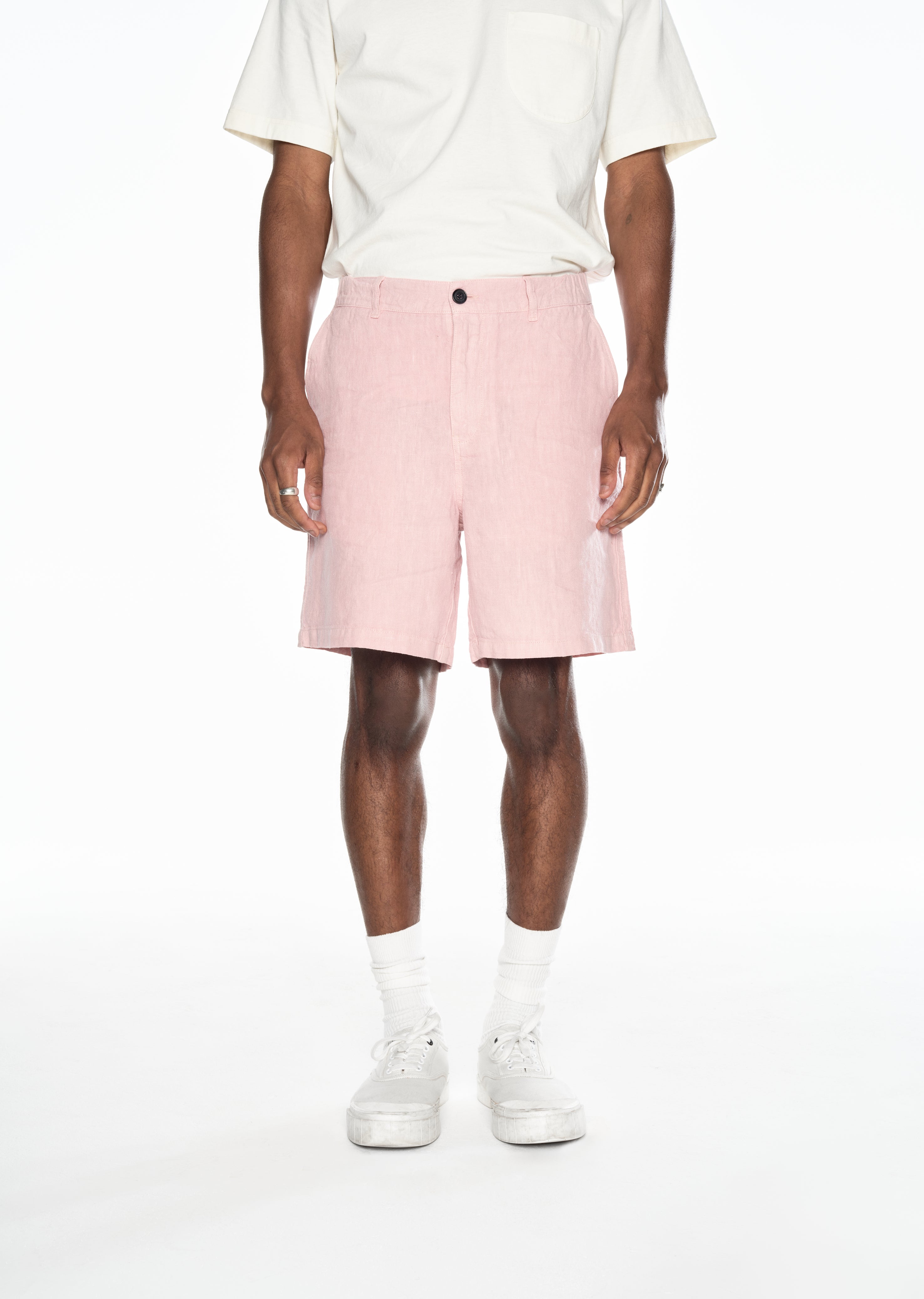 Mens pink linen shorts hotsell