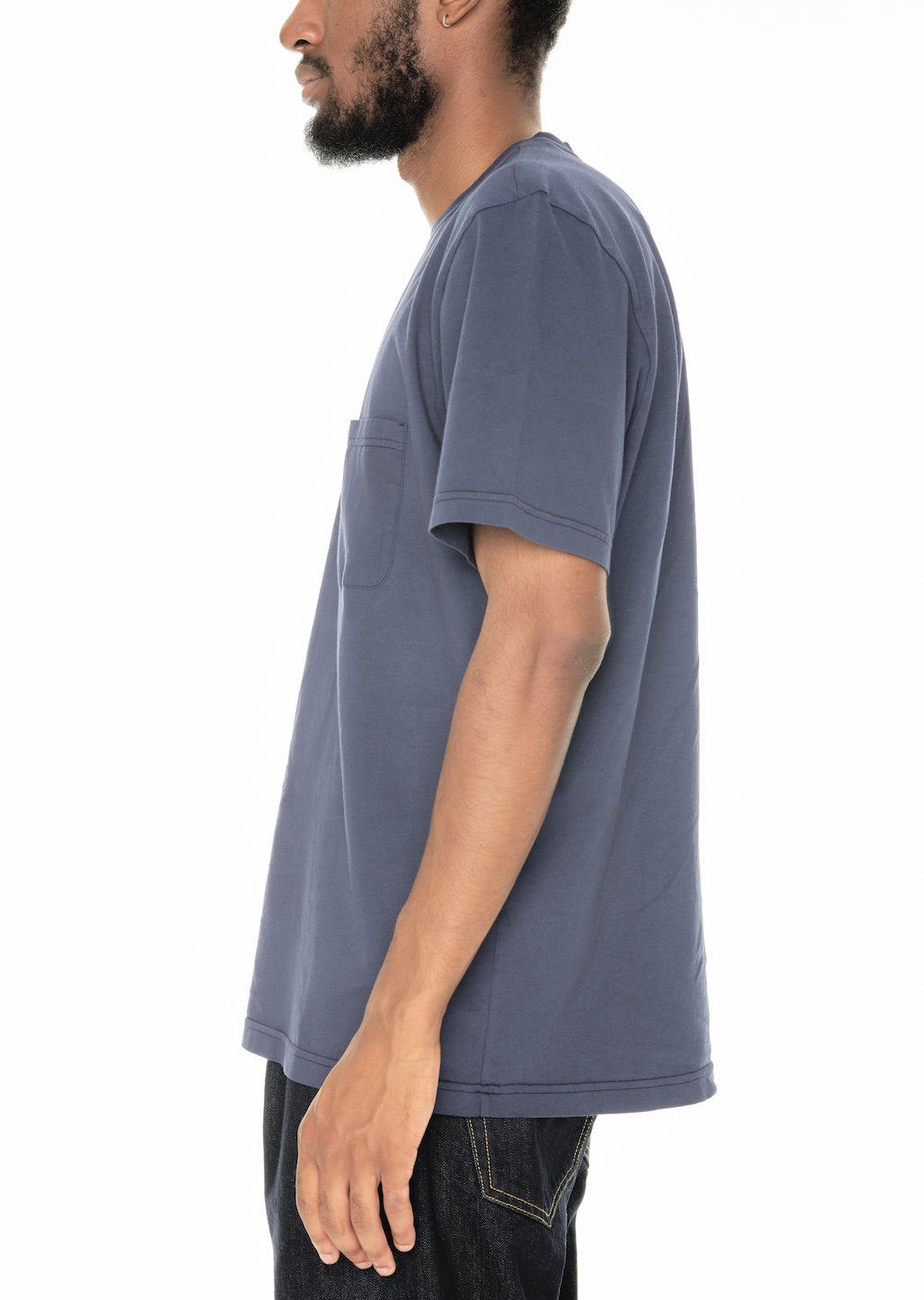 Woven Pocket T-Shirt in Navy