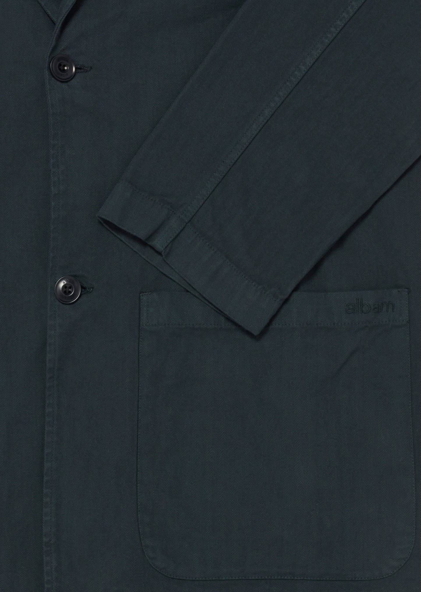 Unlined Herringbone Blazer in Kelp Green