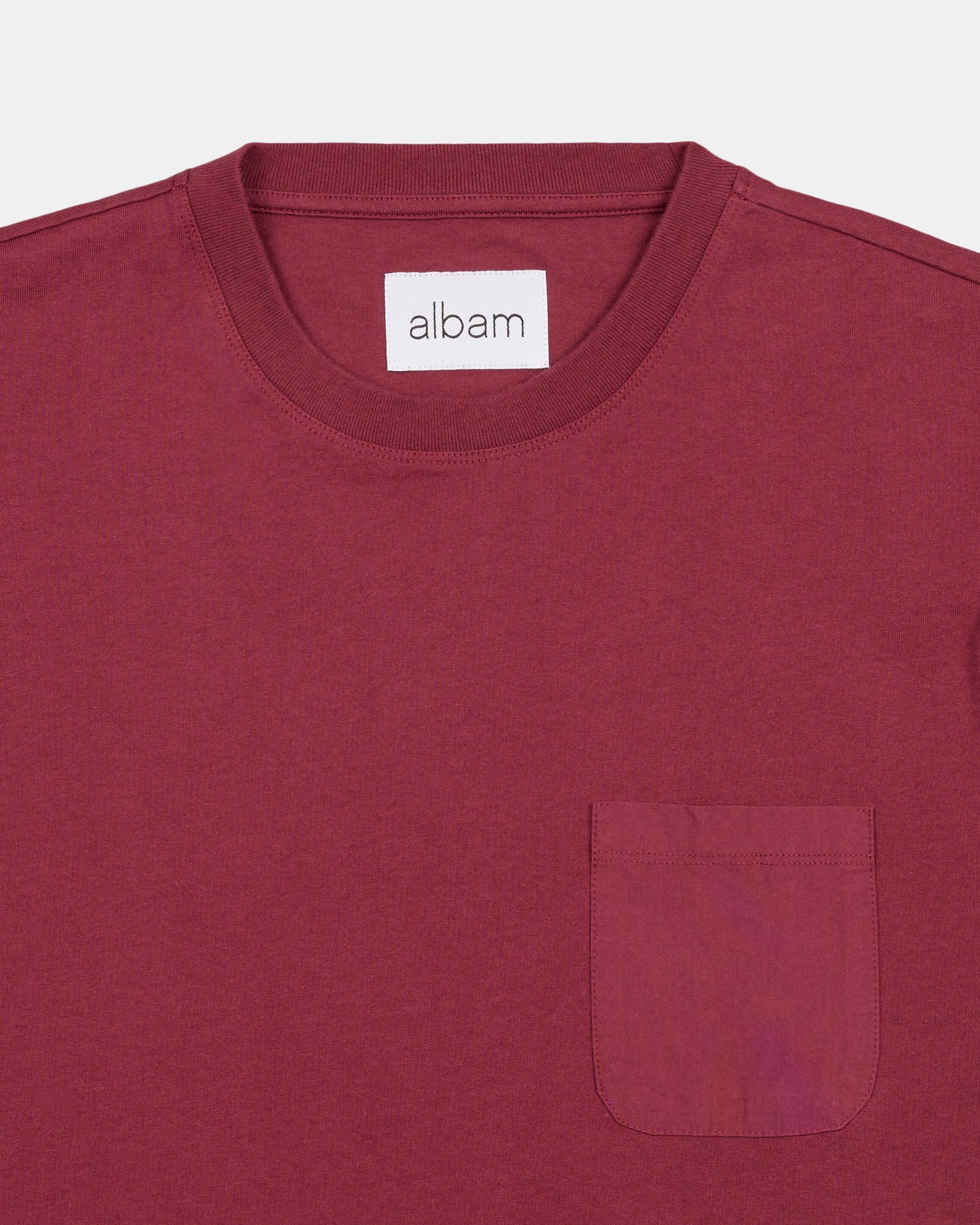 Woven Pocket T-Shirt in Deep Claret
