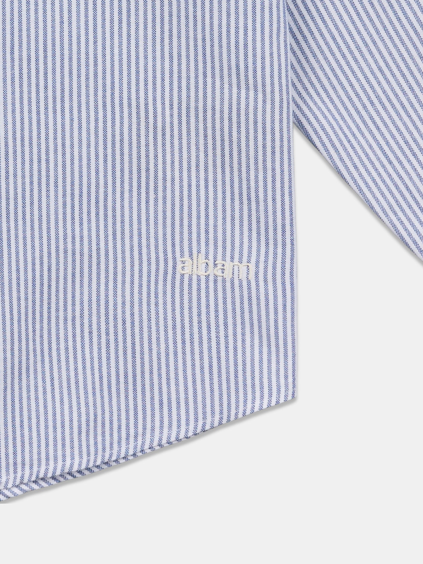 Boston Stripe Oxford Shirt in Navy/Off-White