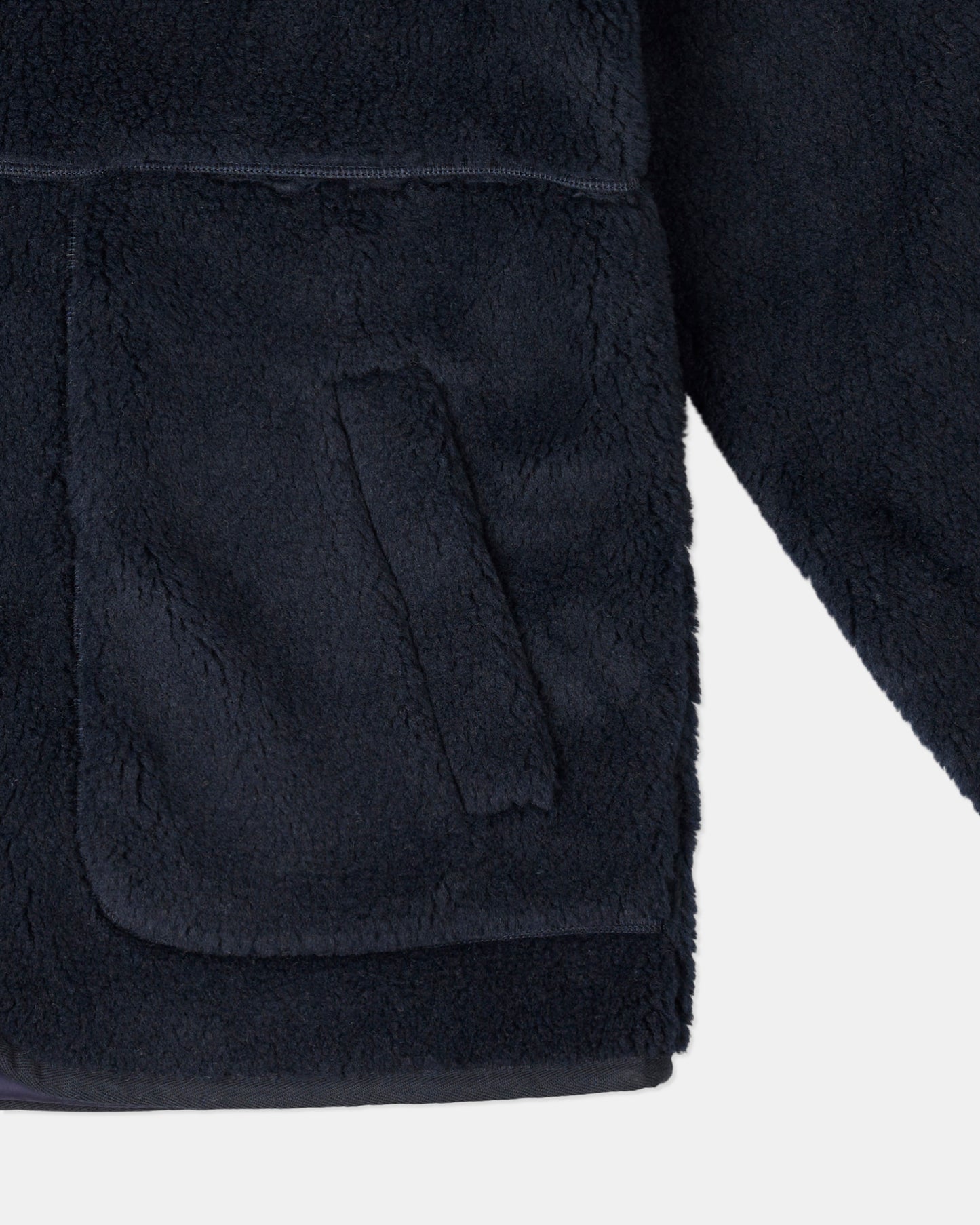 Dudley Zip Through Fleece Jacket in Dark Navy