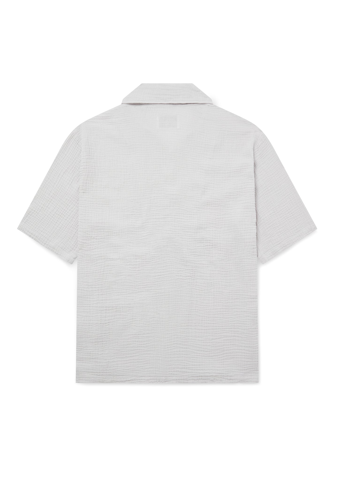 Crinkle Holiday Shirt in Light Grey