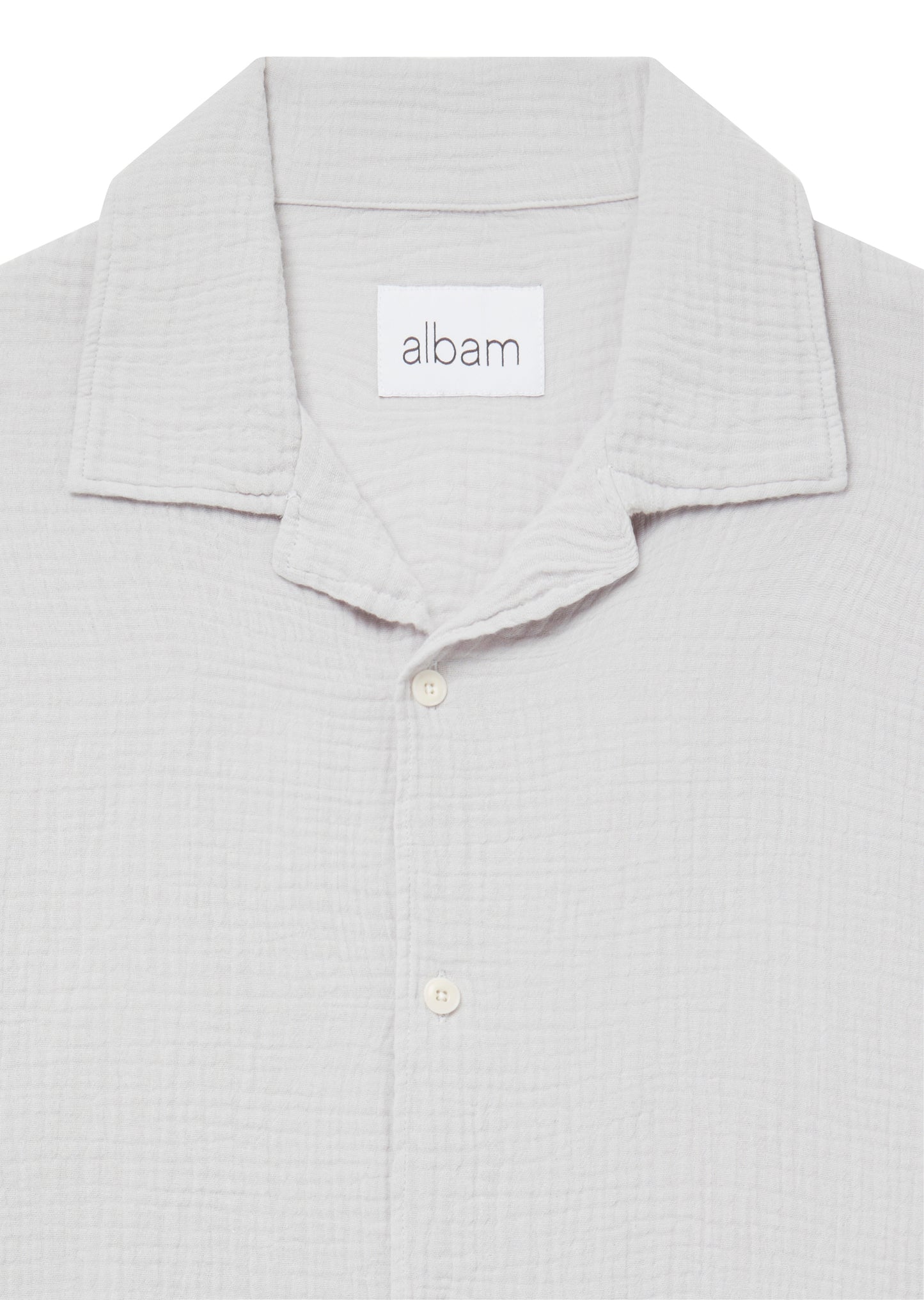 Crinkle Holiday Shirt in Light Grey