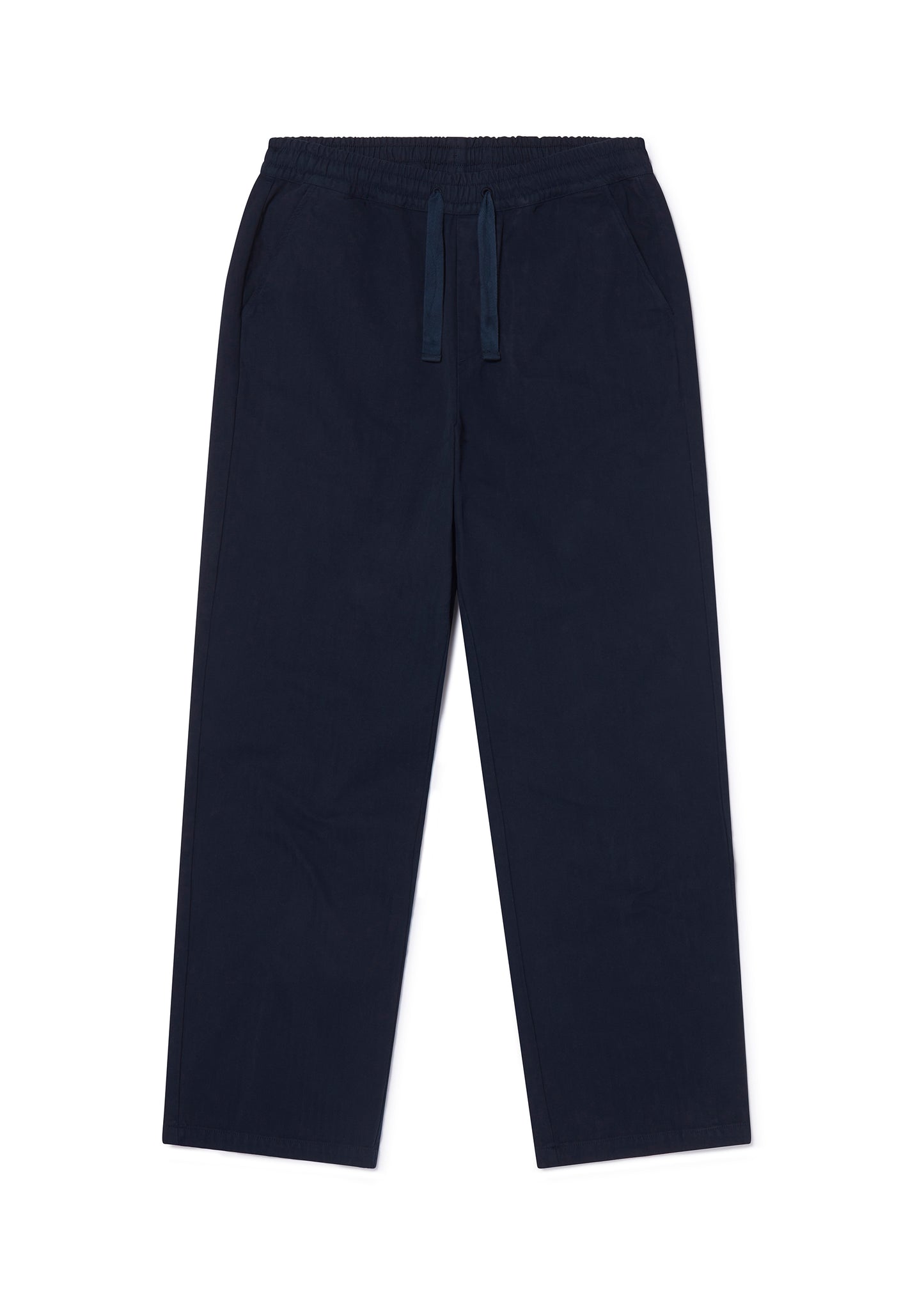 Herringbone Drawstring Trouser in Dark Navy