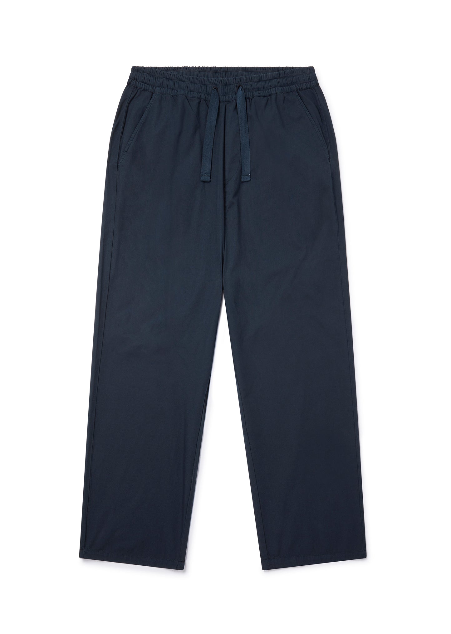 Poplin Drawstring Trouser in Dark Navy