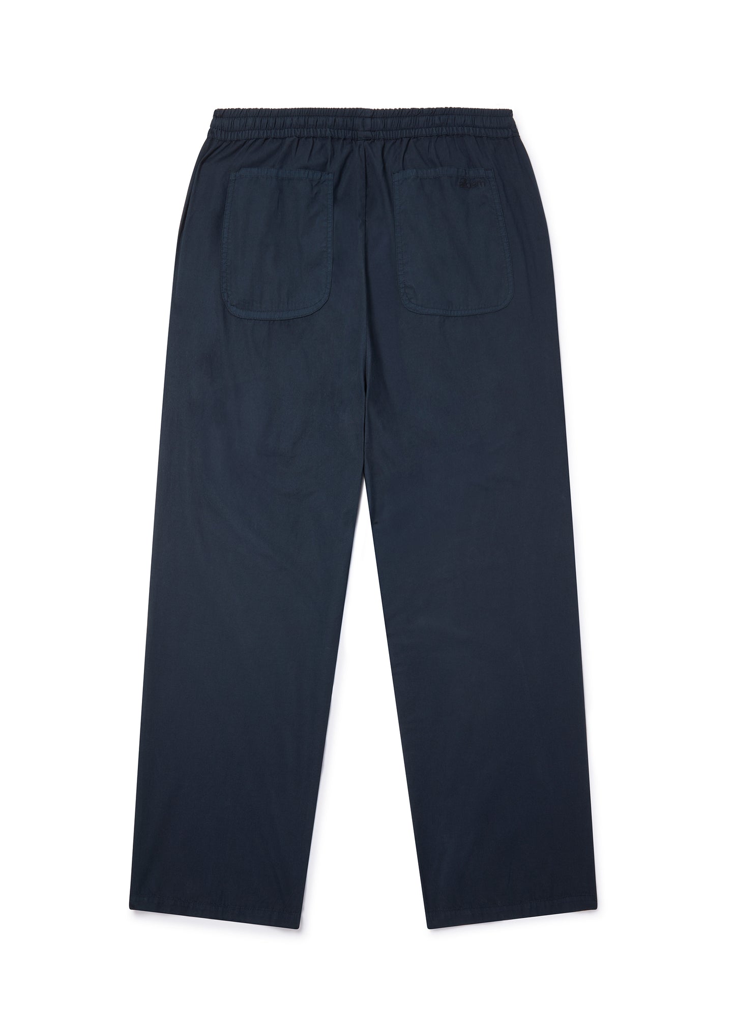 Poplin Drawstring Trouser in Dark Navy