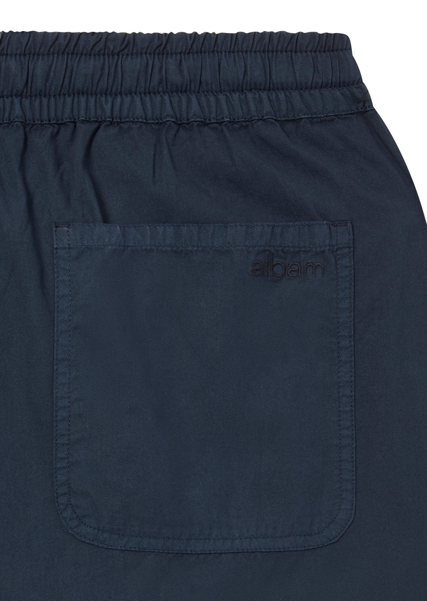 Poplin Drawstring Trouser in Dark Navy