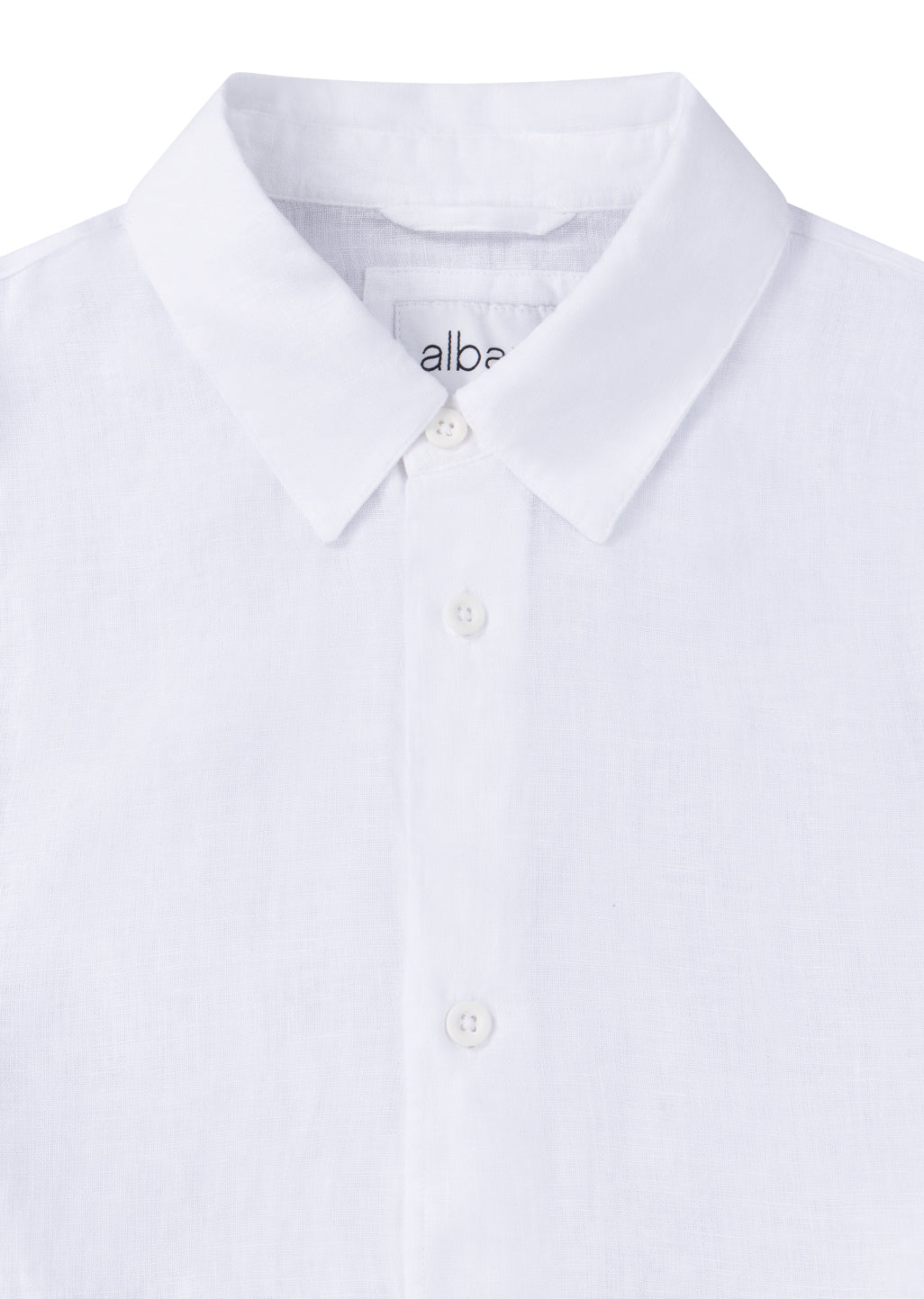 Short Sleeve Linen Shirt in White