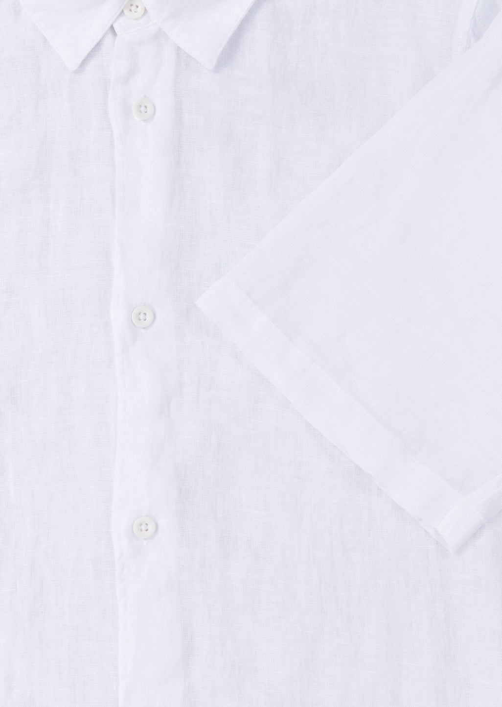 Short Sleeve Linen Shirt in White