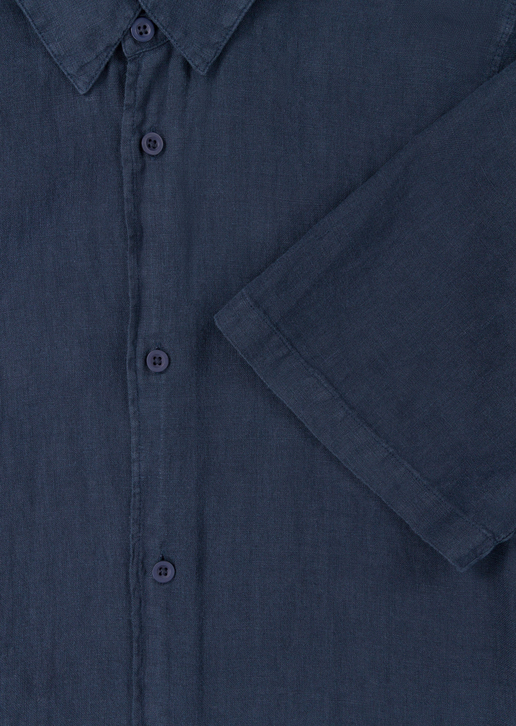 Short Sleeve Linen Shirt in Navy