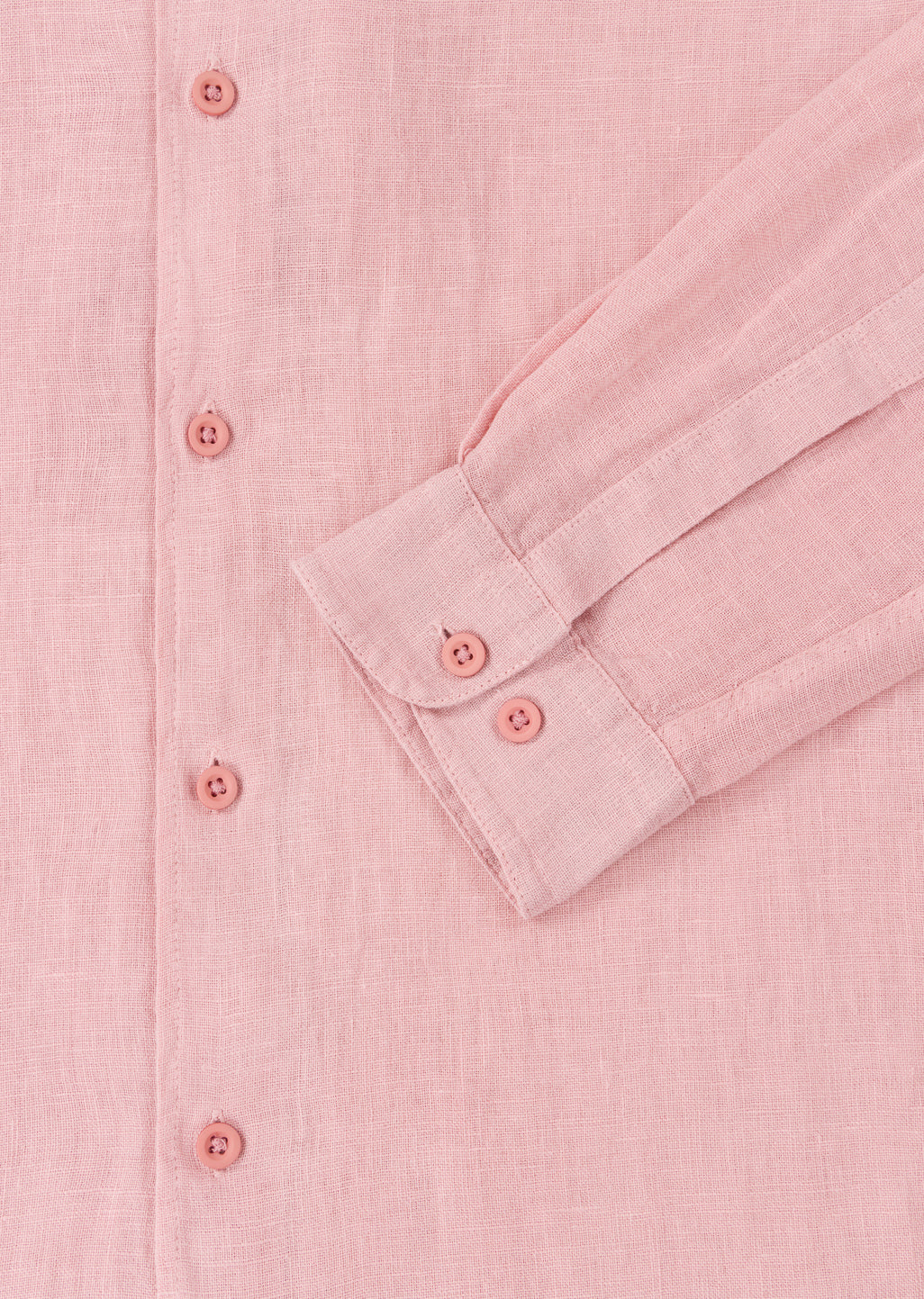 Long Sleeve Linen Shirt in Dusky Pink