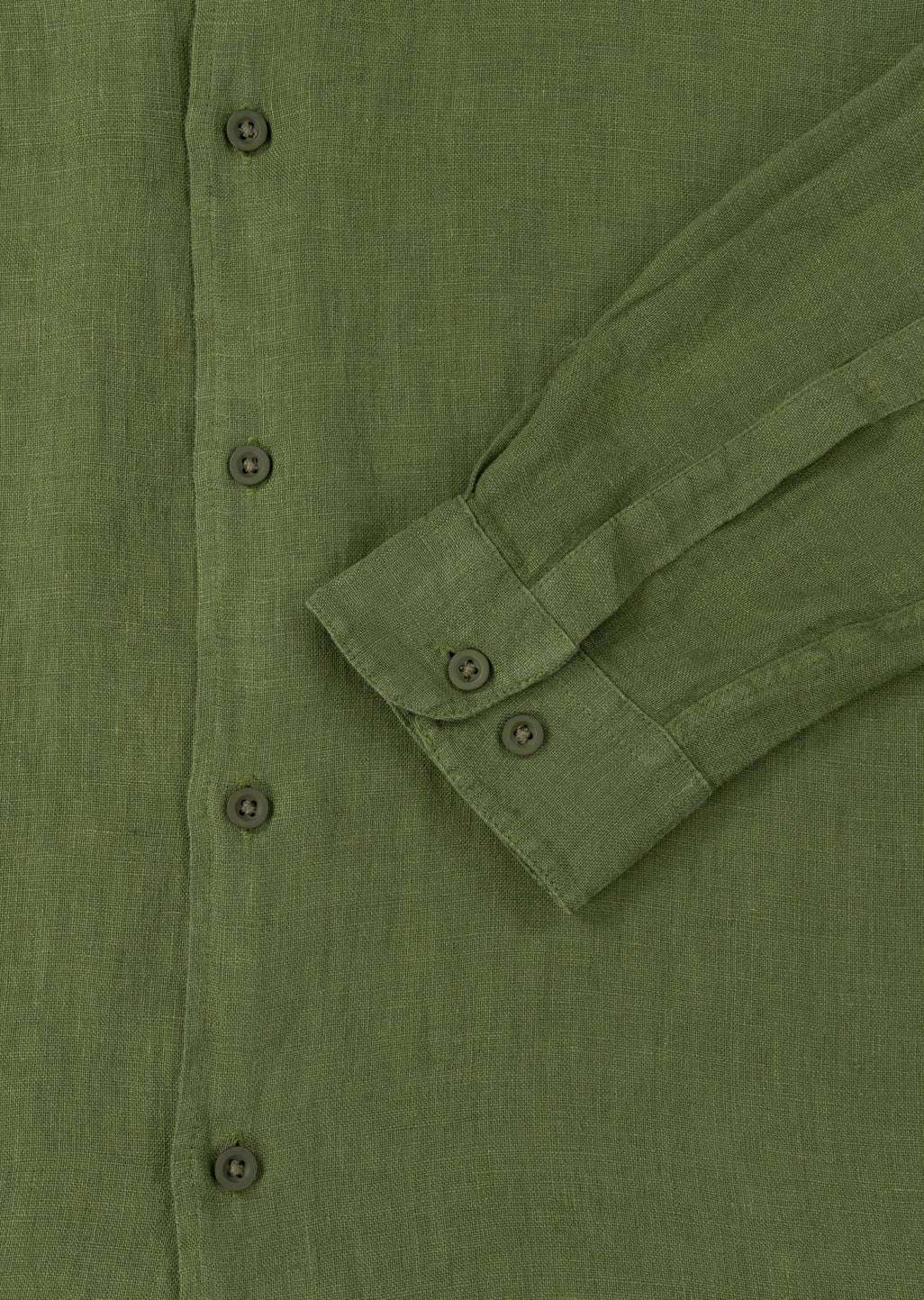 Long Sleeve Linen Shirt in Khaki