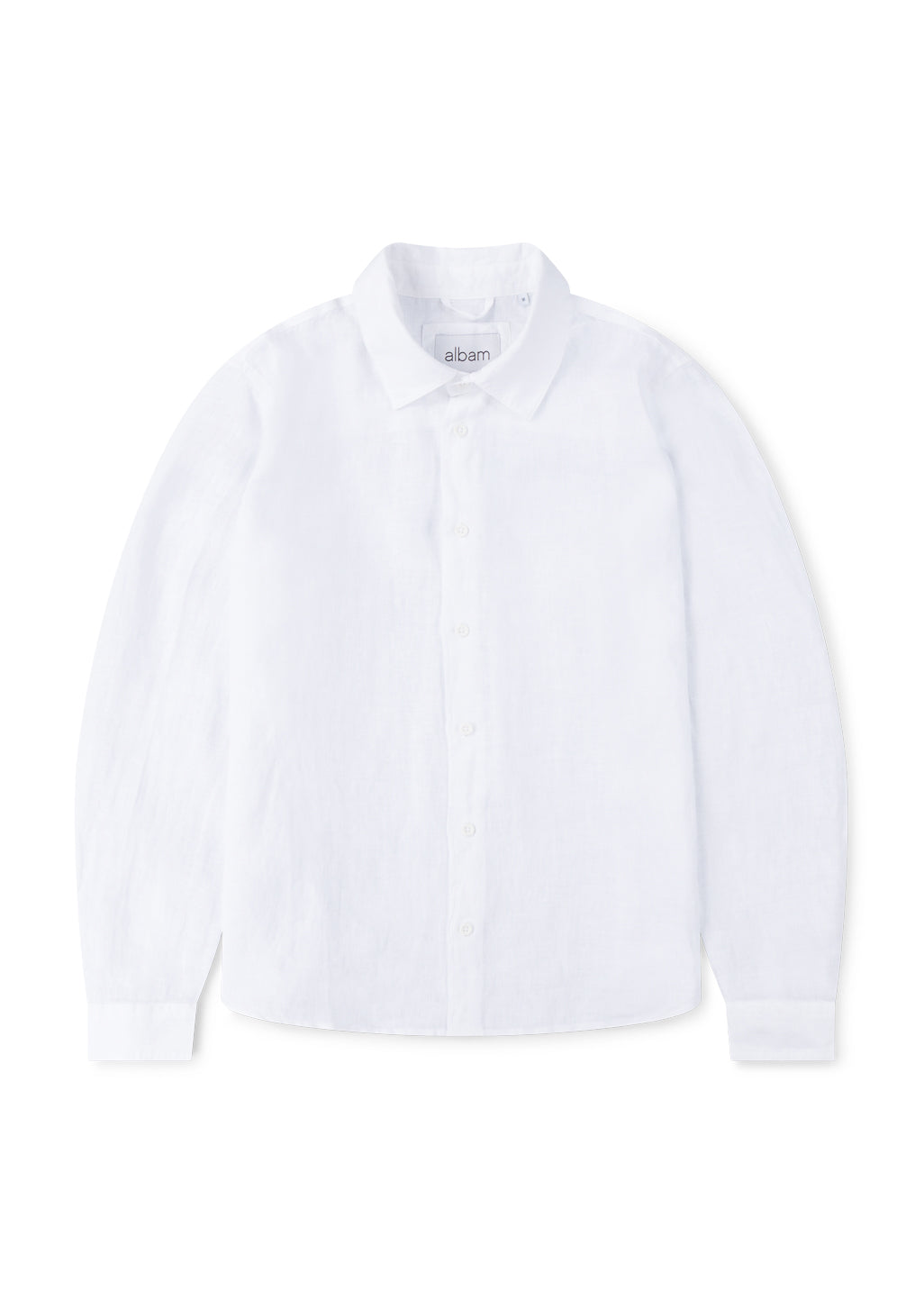 Long Sleeve Linen Shirt in White