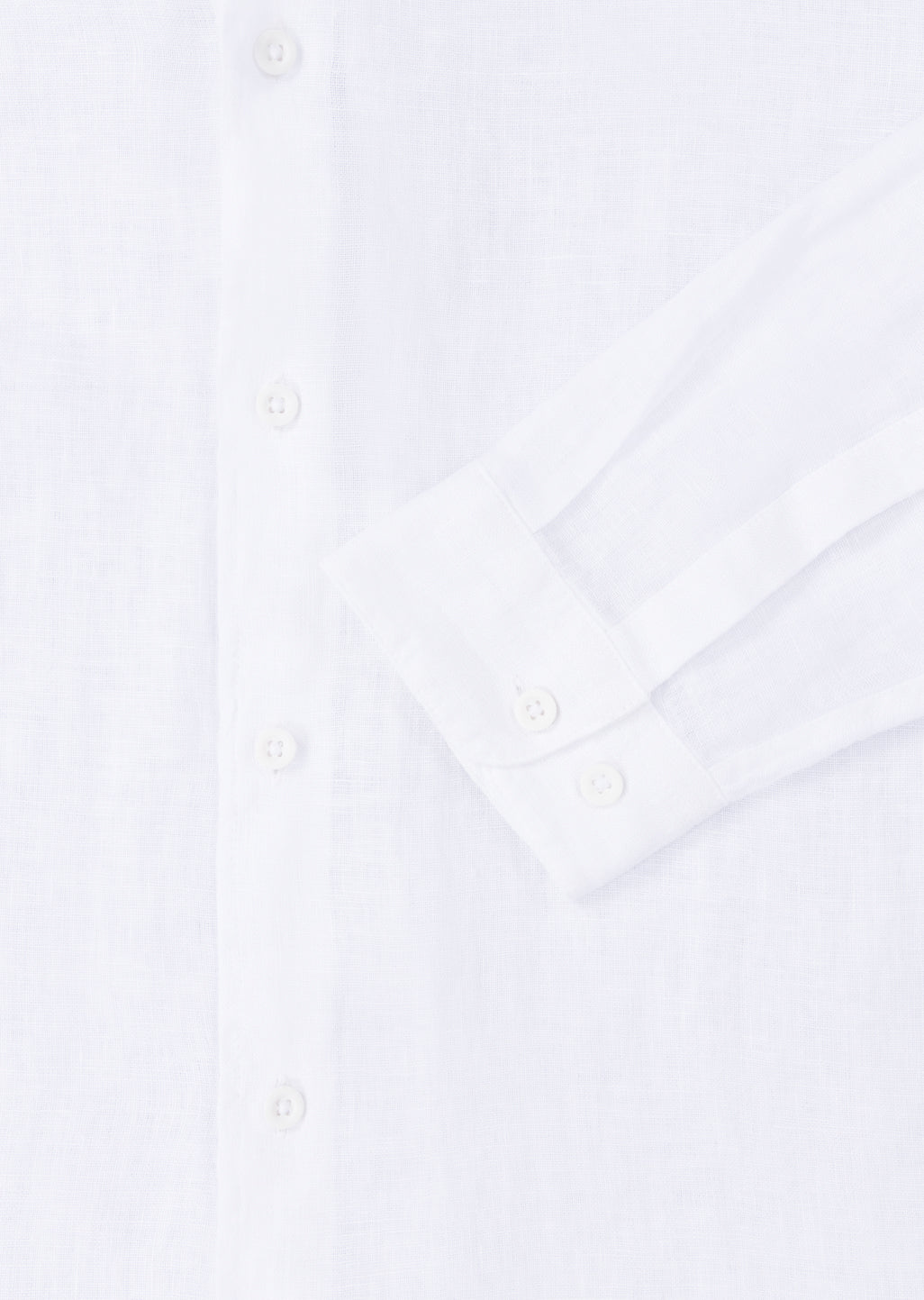 Long Sleeve Linen Shirt in White