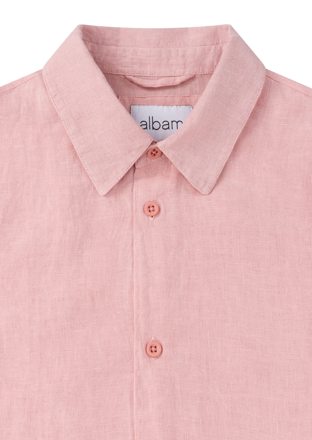Short Sleeve Linen Shirt in Dusky Pink