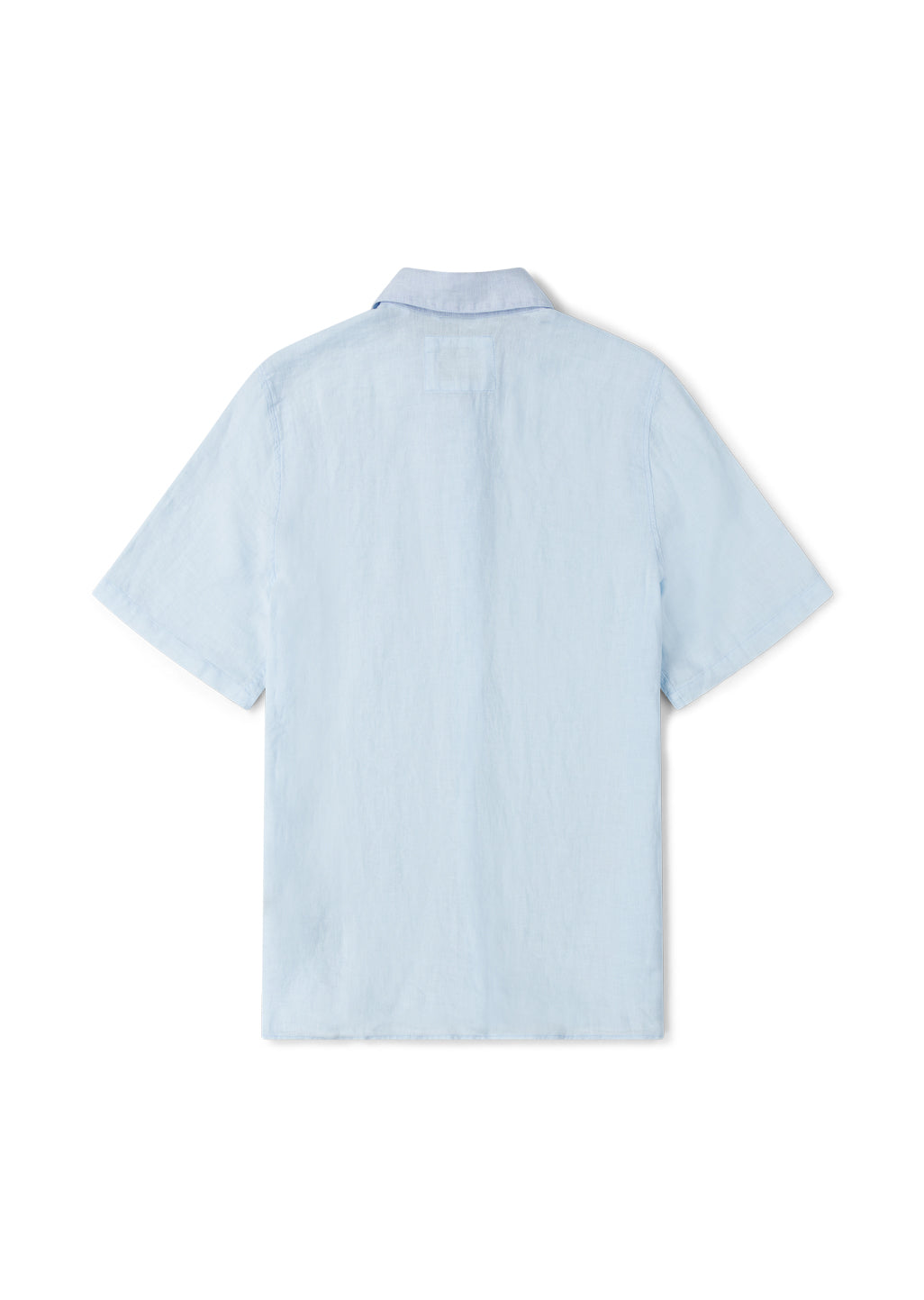 Short Sleeve Linen Shirt in Light Blue