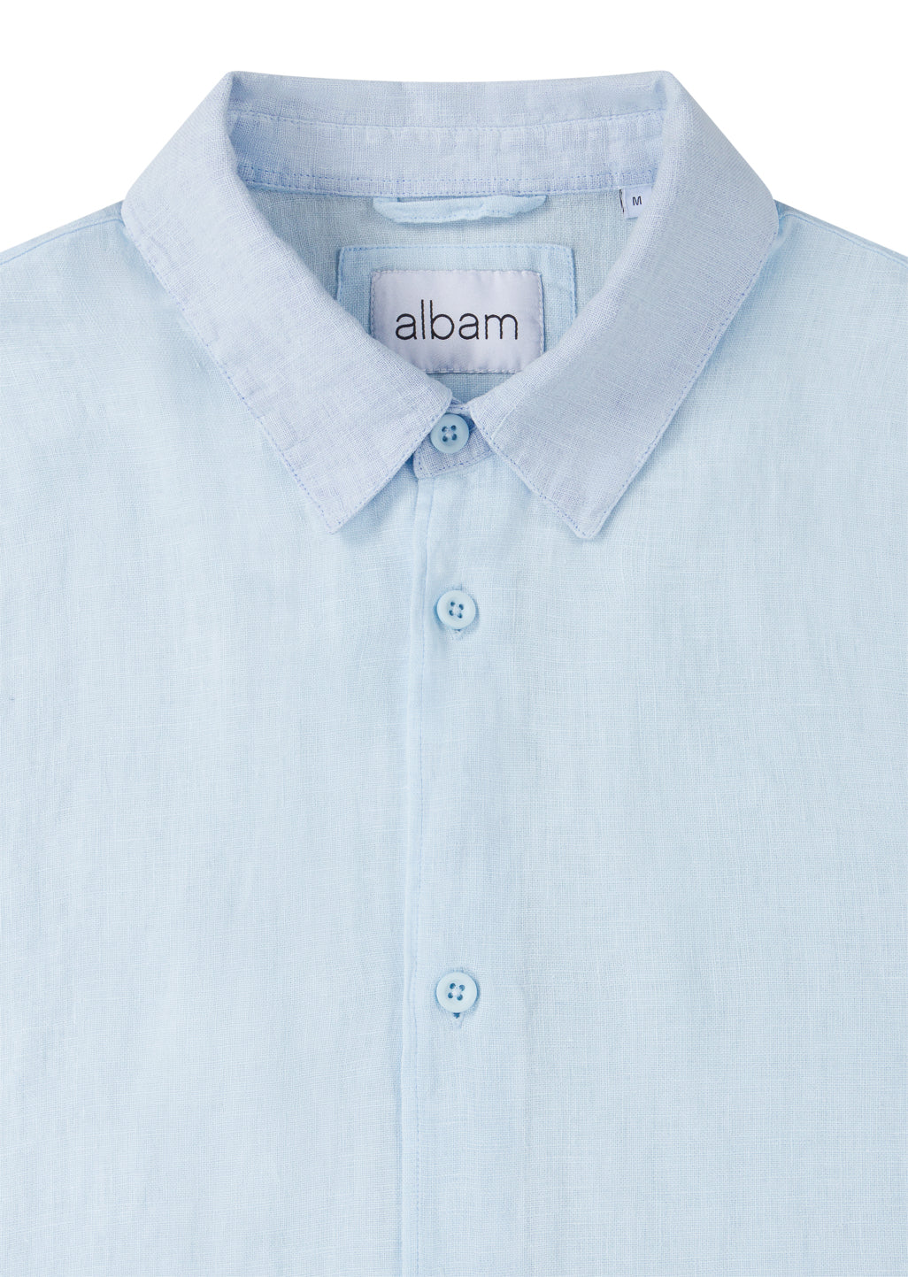 Short Sleeve Linen Shirt in Light Blue