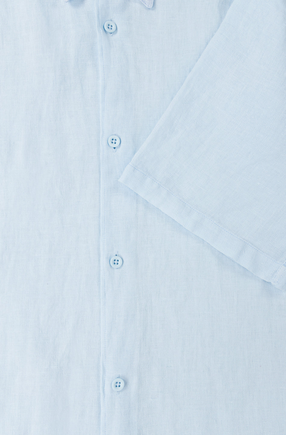 Short Sleeve Linen Shirt in Light Blue