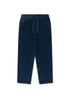 Simple Cord Drawstring Trouser in Washed Navy