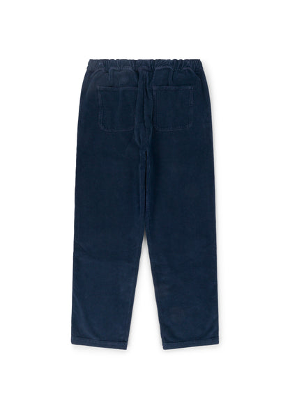 Simple Cord Drawstring Trouser in Washed Navy