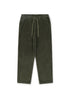 Simple Cord Drawstring Trouser in Washed Green