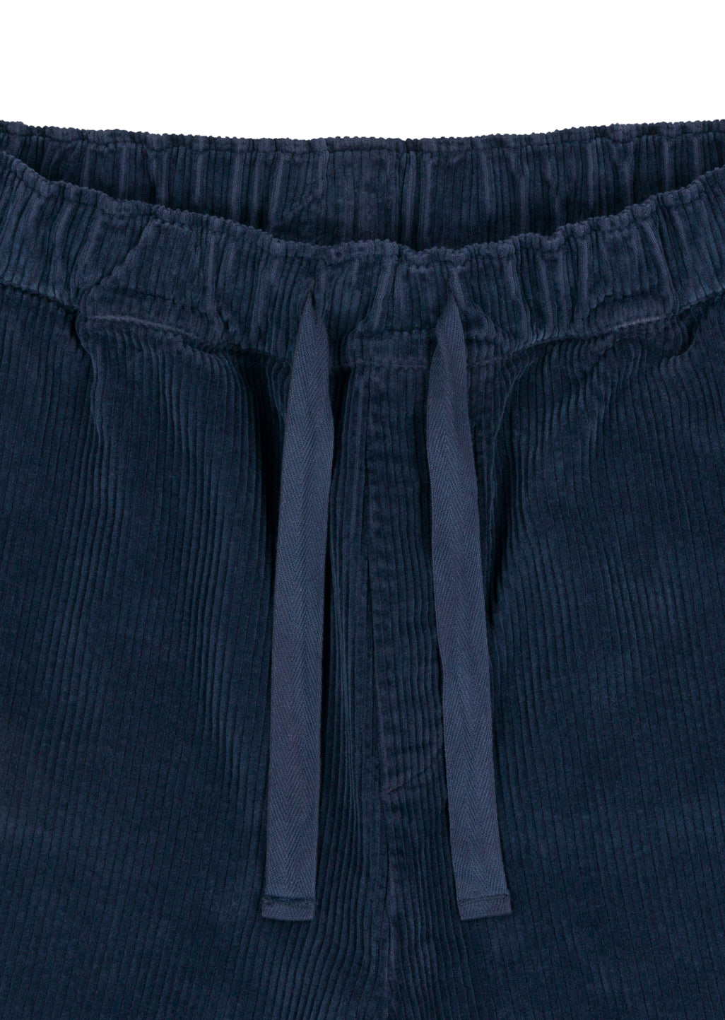 Simple Cord Drawstring Trouser in Washed Navy