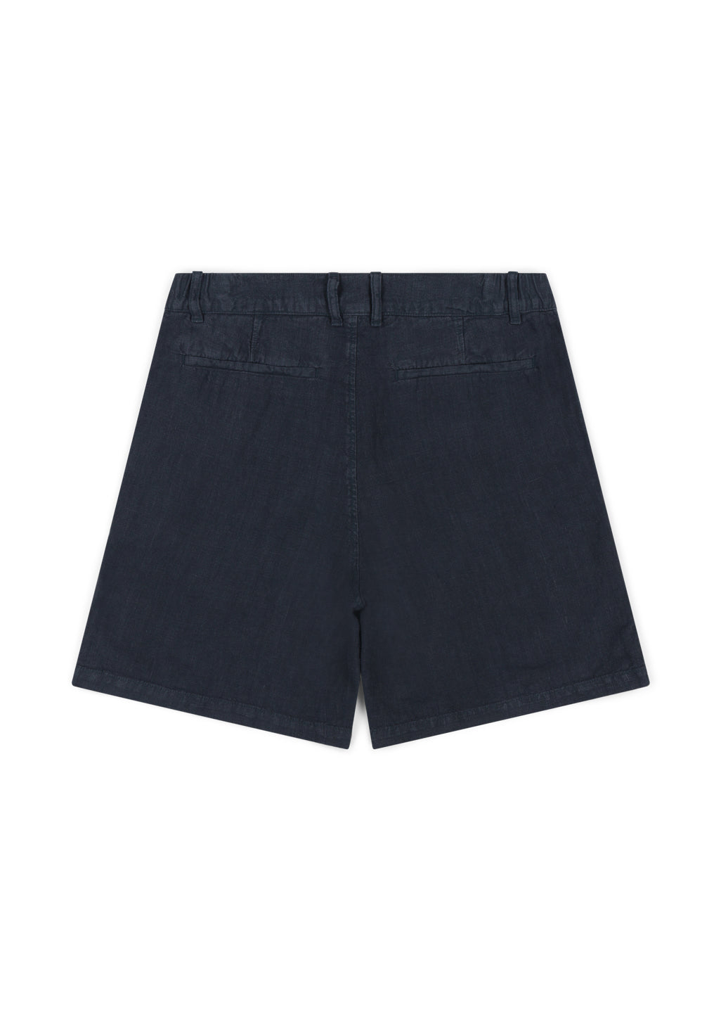 Elasticated Linen Short in Navy