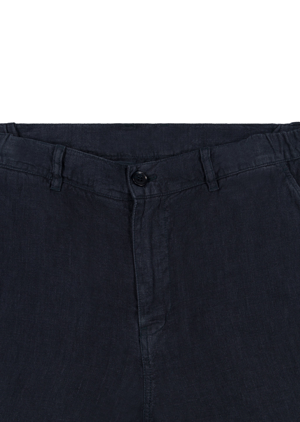 Elasticated Linen Short in Navy