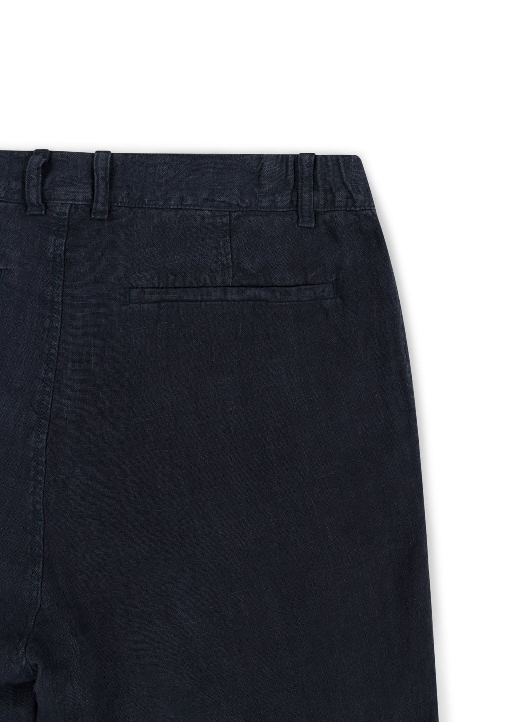 Elasticated Linen Short in Navy