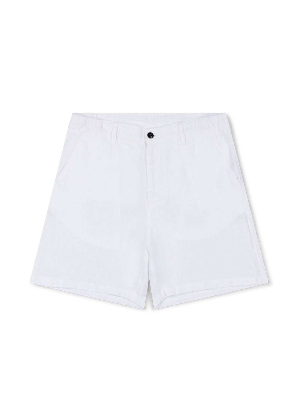 Elasticated Linen Short in White