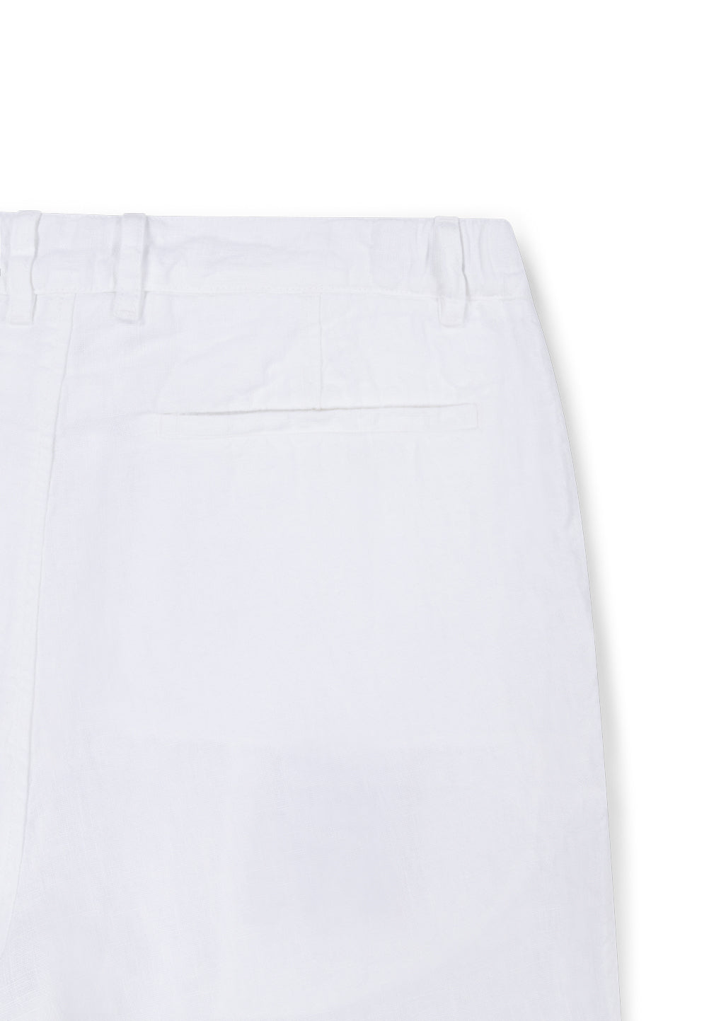 Elasticated Linen Short in White