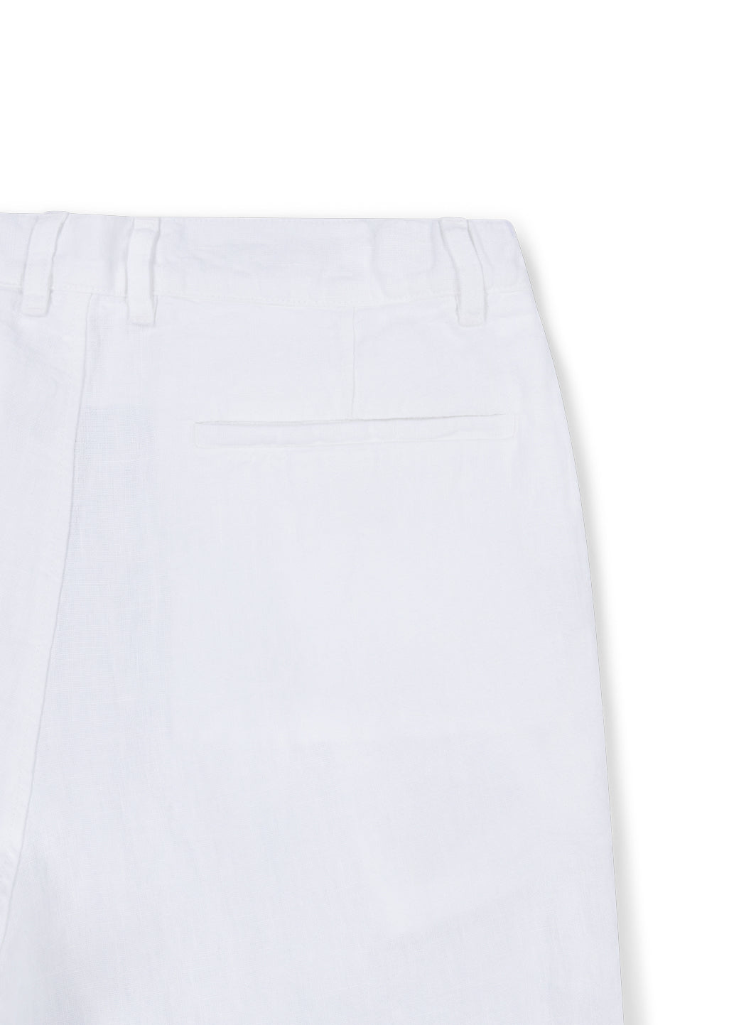 Elasticated Linen Trousers in White