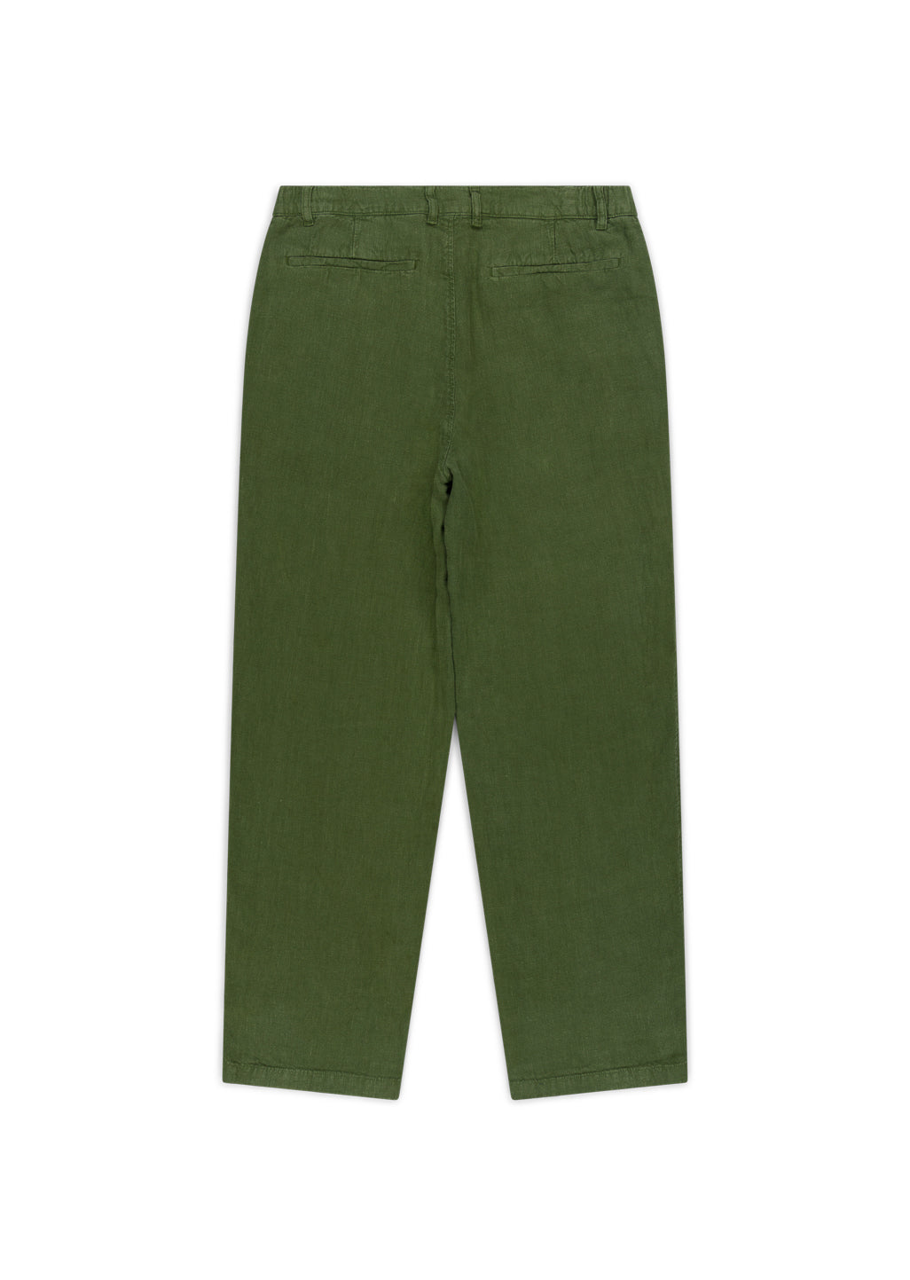 Elasticated Linen Trousers in Khaki