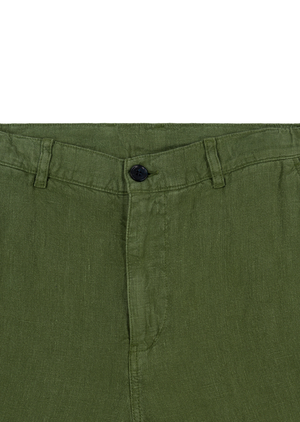 Elasticated Linen Trousers in Khaki