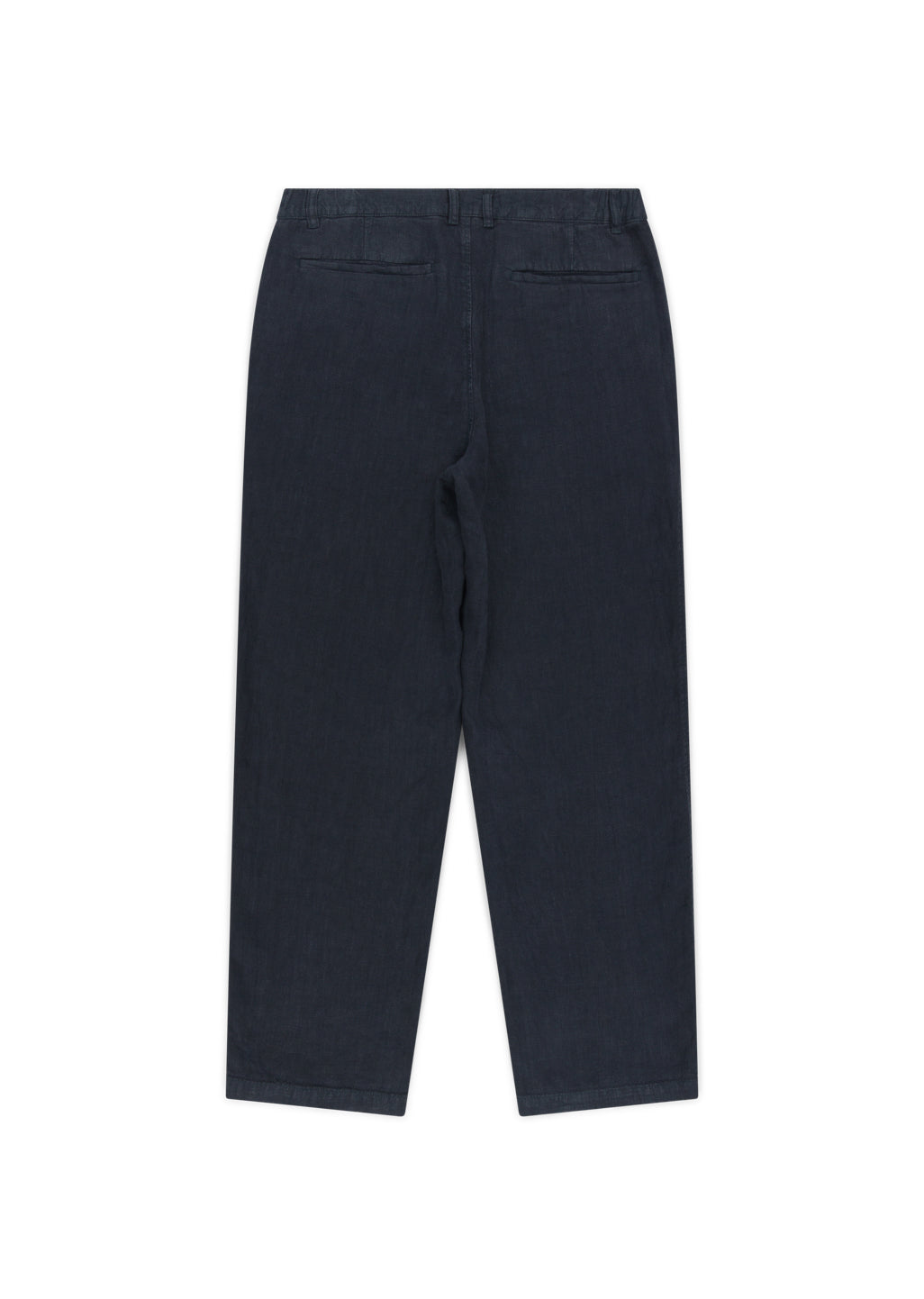 Elasticated Linen Trousers in Navy