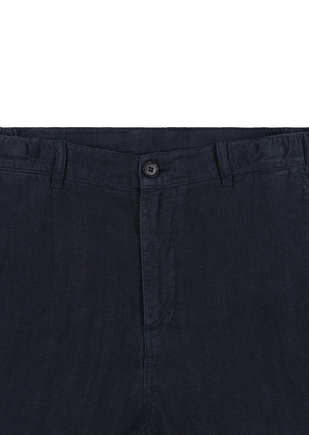 Elasticated Linen Trousers in Navy