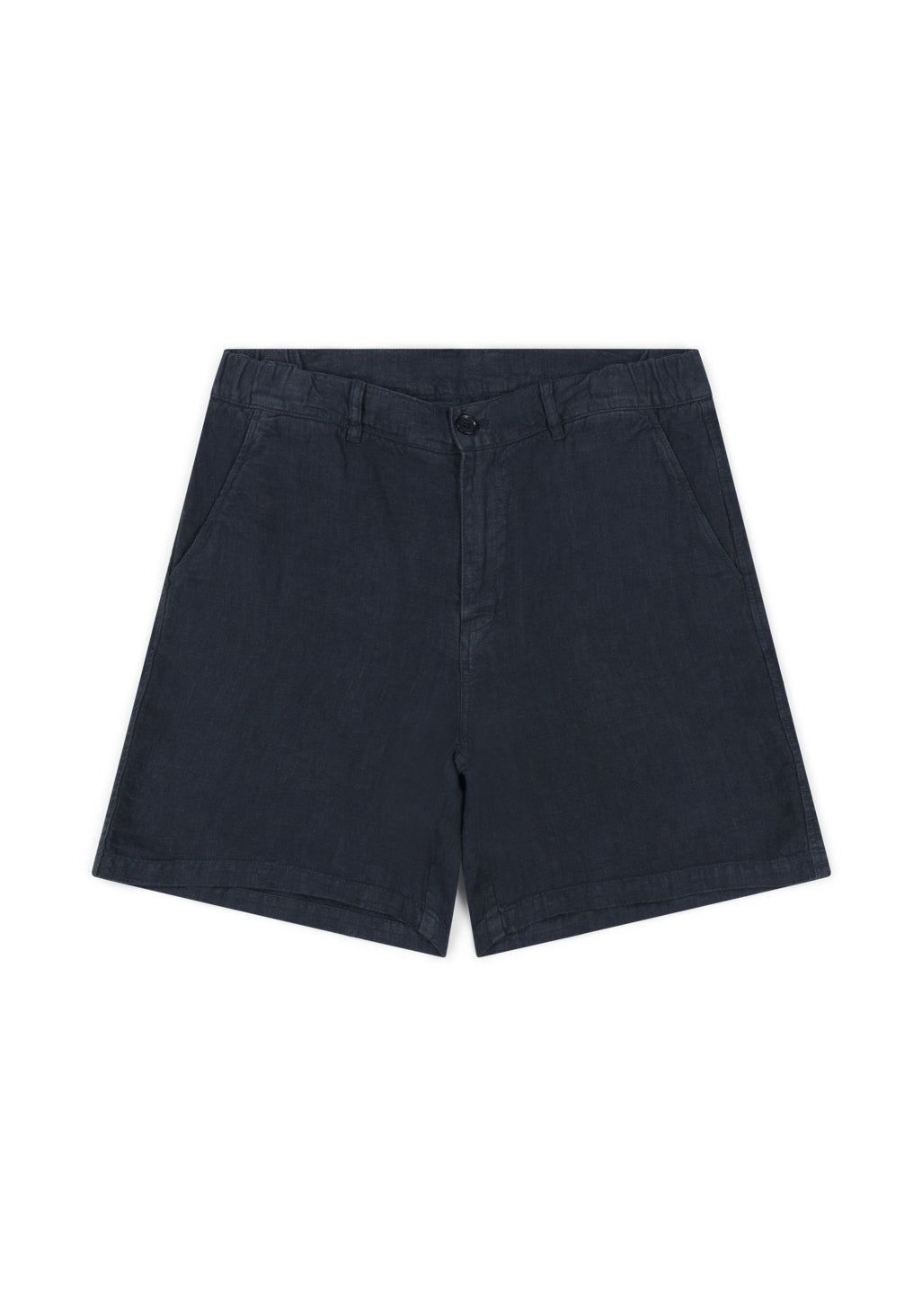 Elasticated Linen Short in Navy