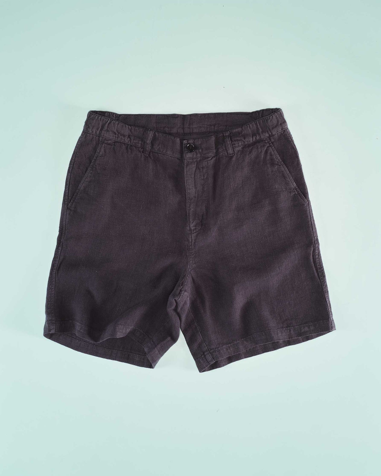 Elasticated Linen Short in Navy