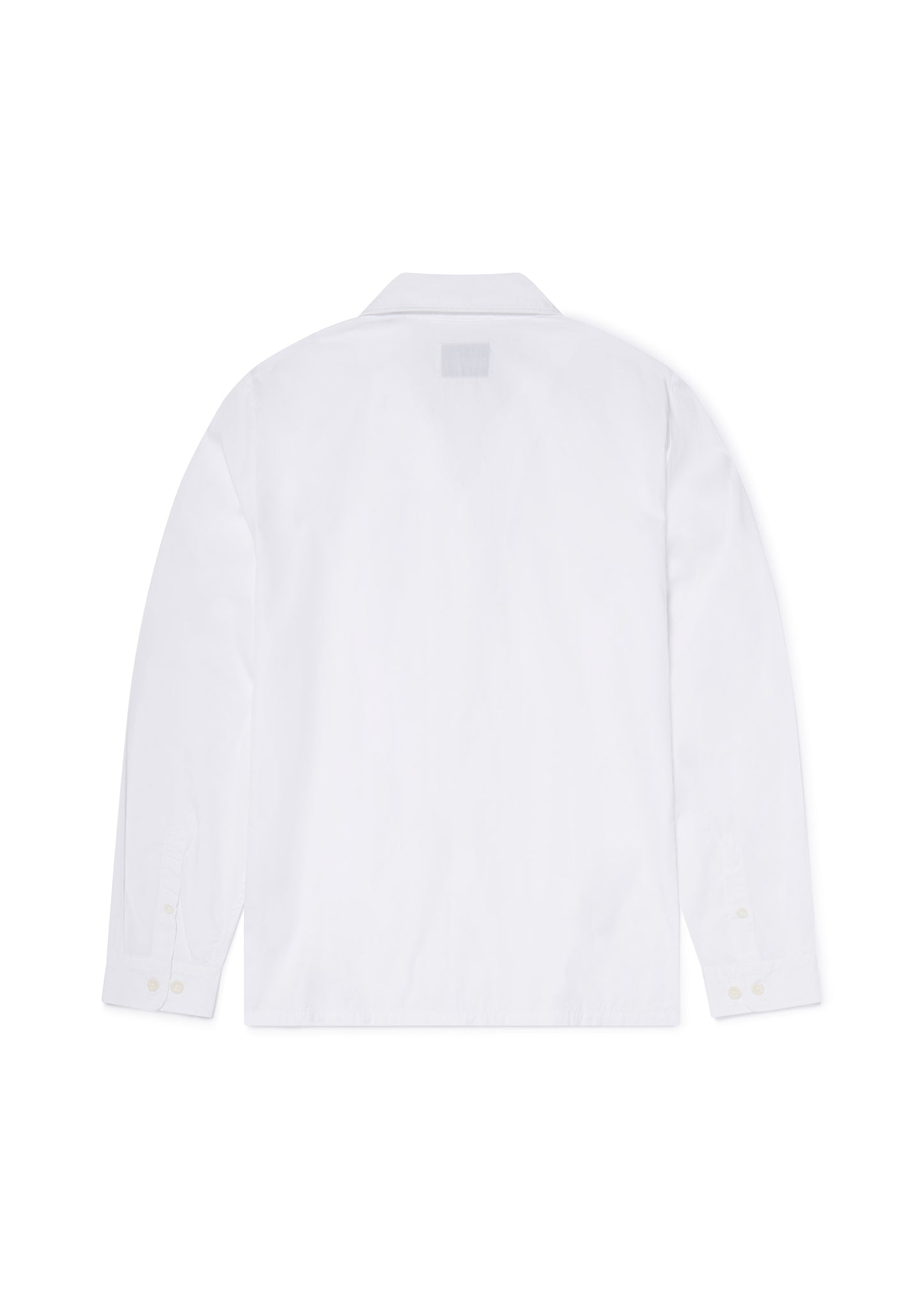 Long Sleeve Revere Poplin Shirt in White
