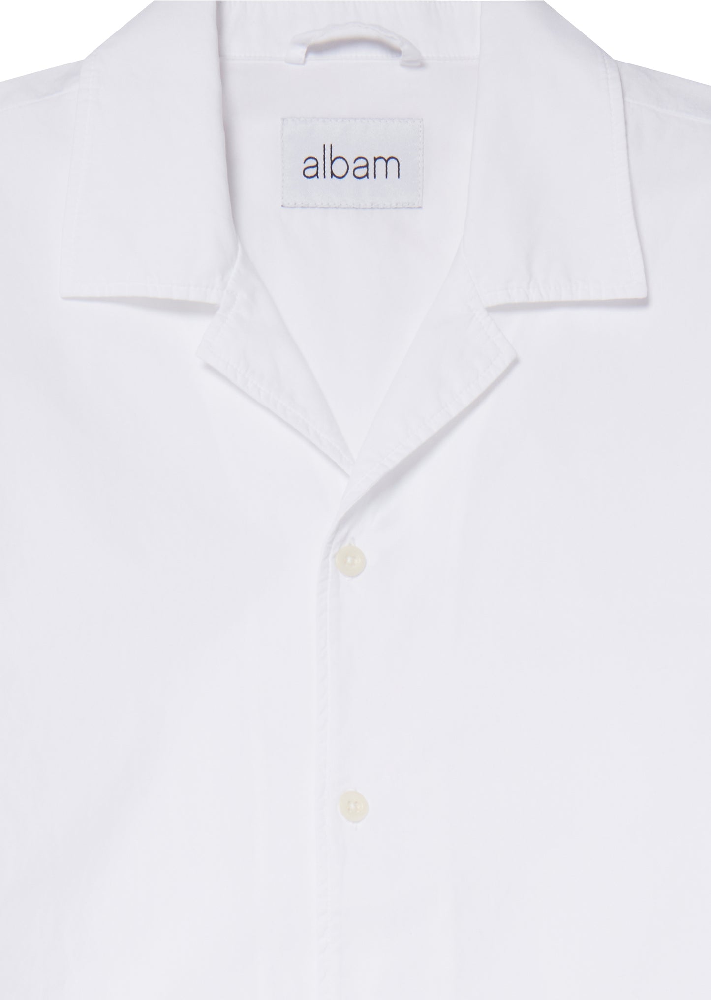 Long Sleeve Revere Poplin Shirt in White