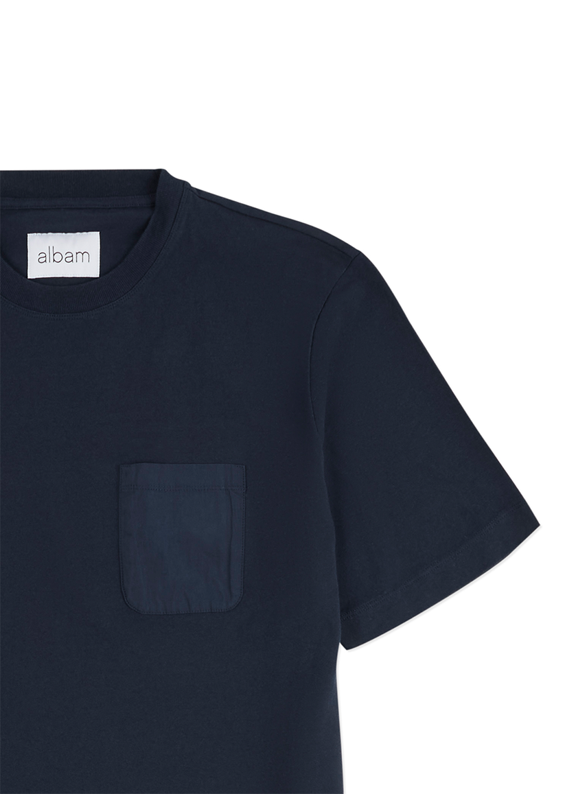 Woven Pocket T-Shirt in Dark Navy
