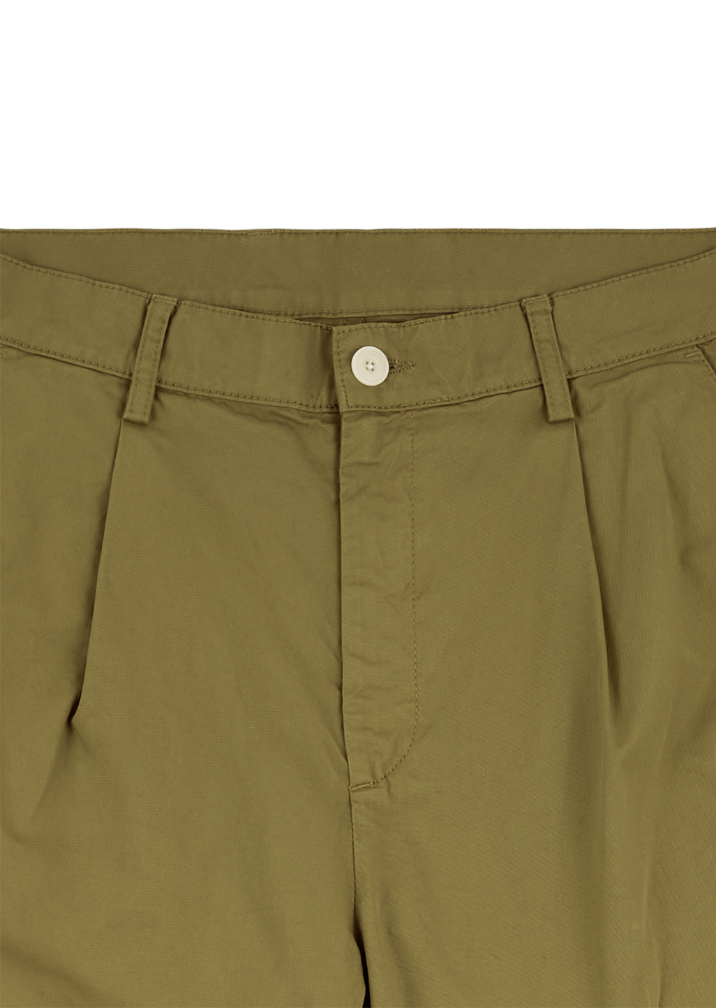 Kent Cotton Pleat Trouser in Khaki