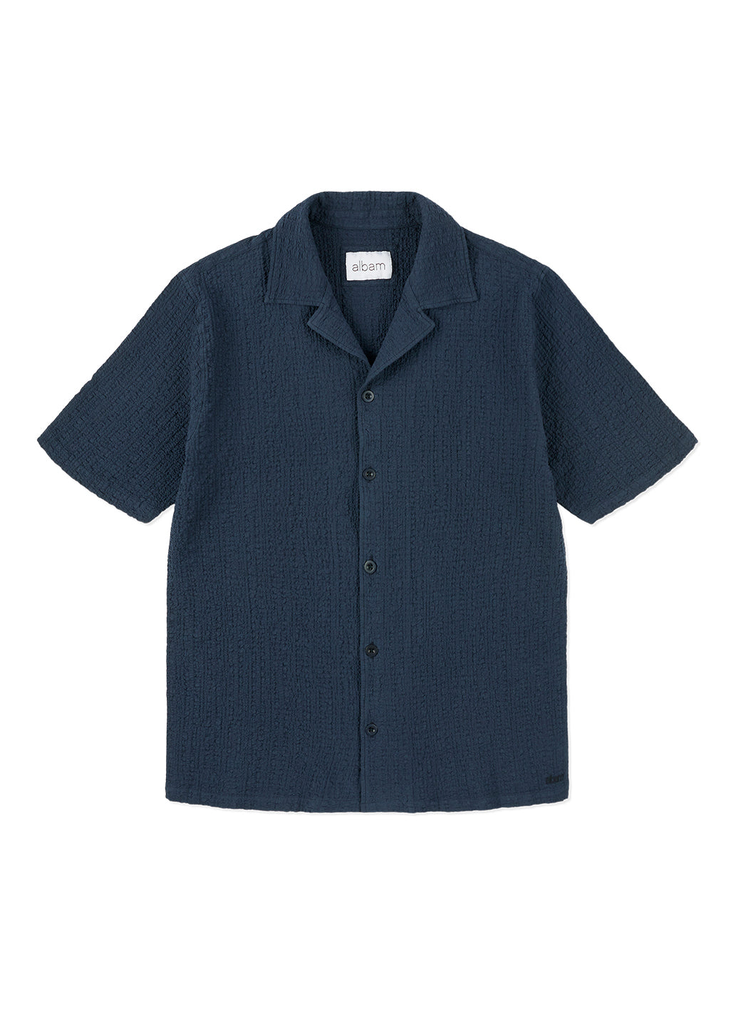 Seersucker Fenton Shirt in Dark Navy