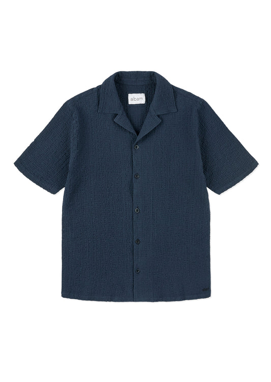 Seersucker Fenton Shirt In Dark Navy