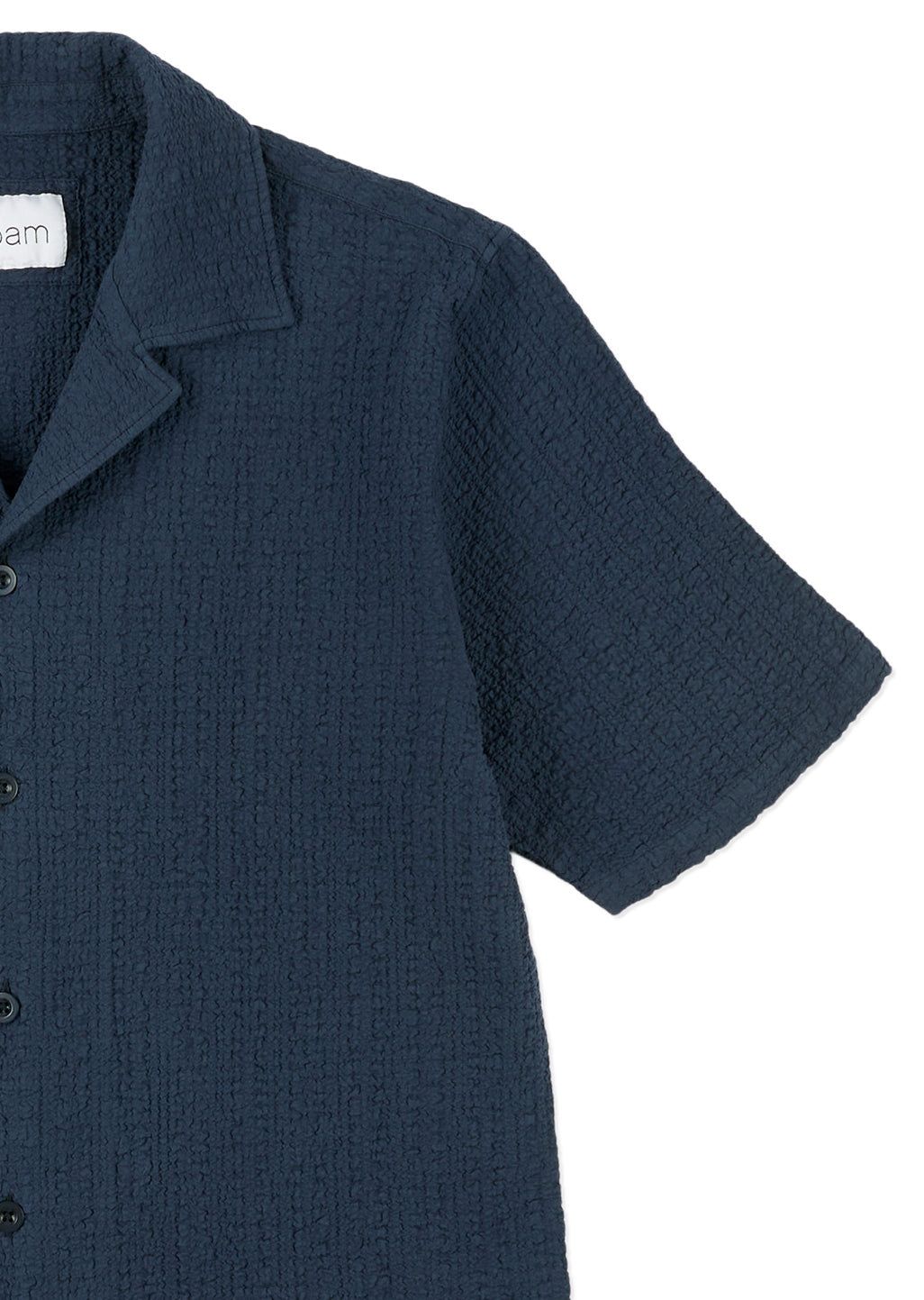 Seersucker Fenton Shirt in Dark Navy