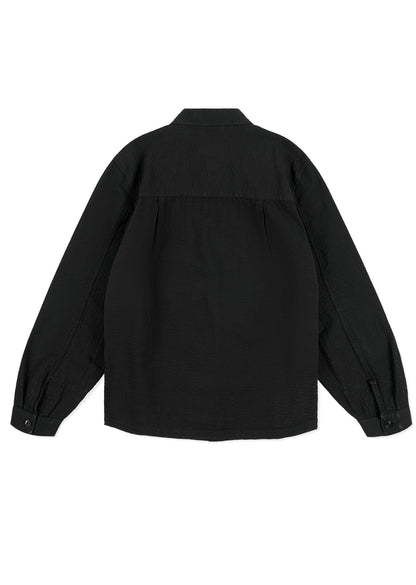 Seersucker Modern Overshirt in Black
