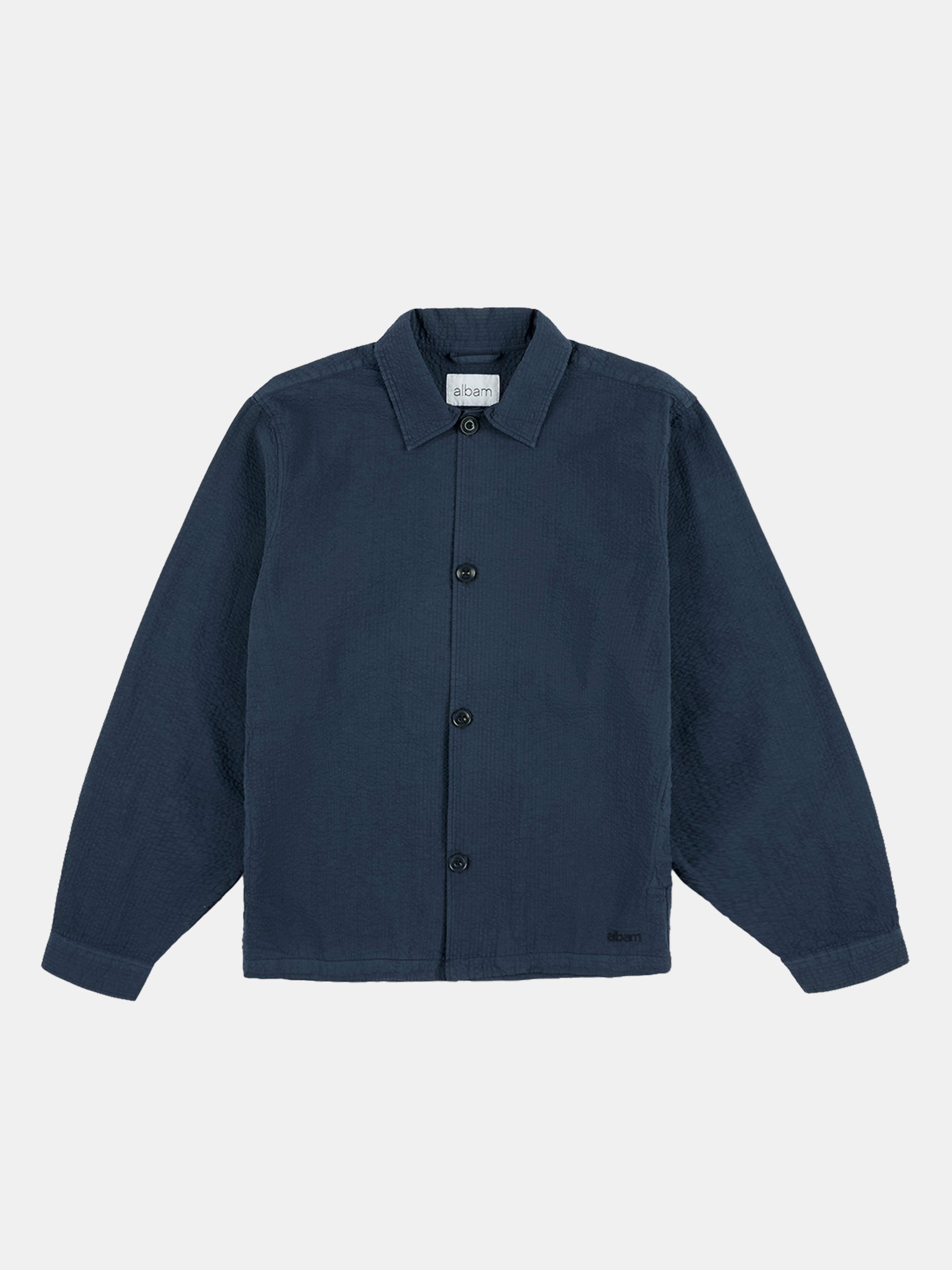 Seersucker Modern Overshirt Dark