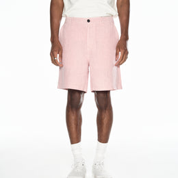 Elasticated Linen Short in Dusky Pink